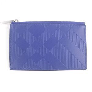 Burberry Check Pattern Leather Coin Case Card Case